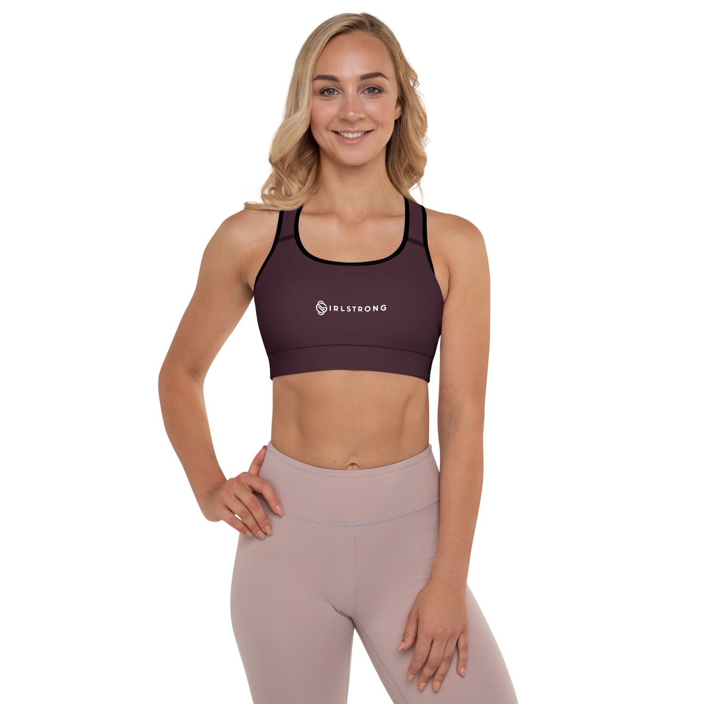 ELEVATED ESSENTIALS, GS LOGO THE PERFECT PADDED SPORTS BRA CABERNET