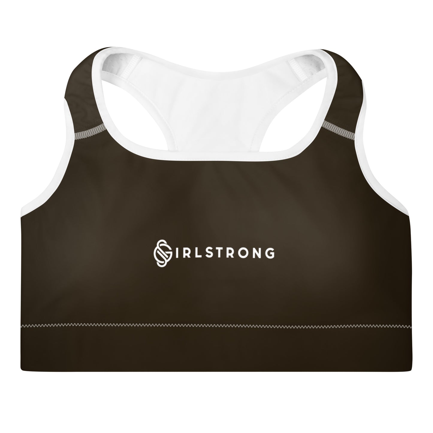 ELEVATED ESSENTIALS, GS LOGO THE PERFECT PADDED SPORTS BRA ESPRESSO