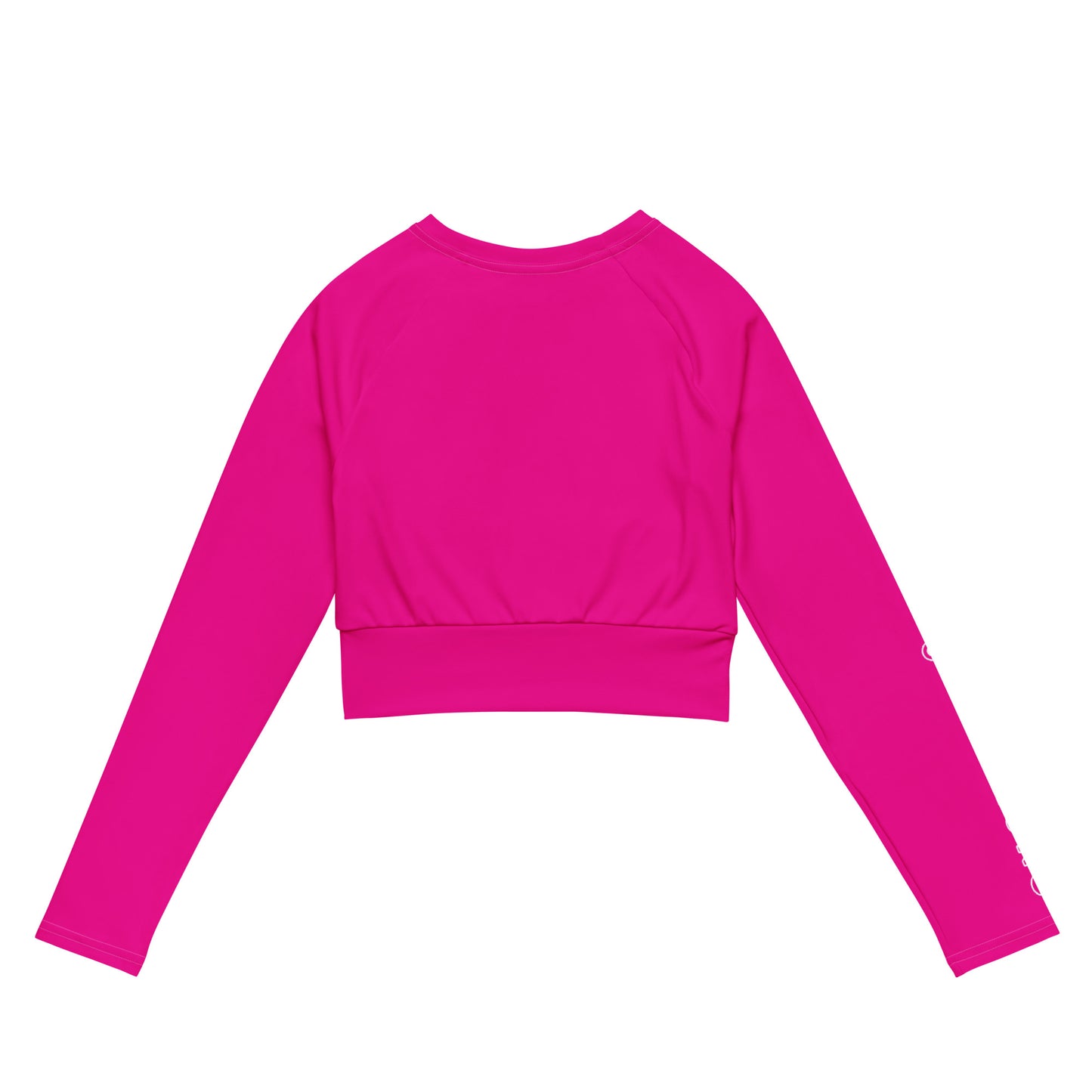 THE ESSENTIAL, SOFT STRETCH, LONG SLEEVE FITTED CROP TOP GS LOGO POWER PINK