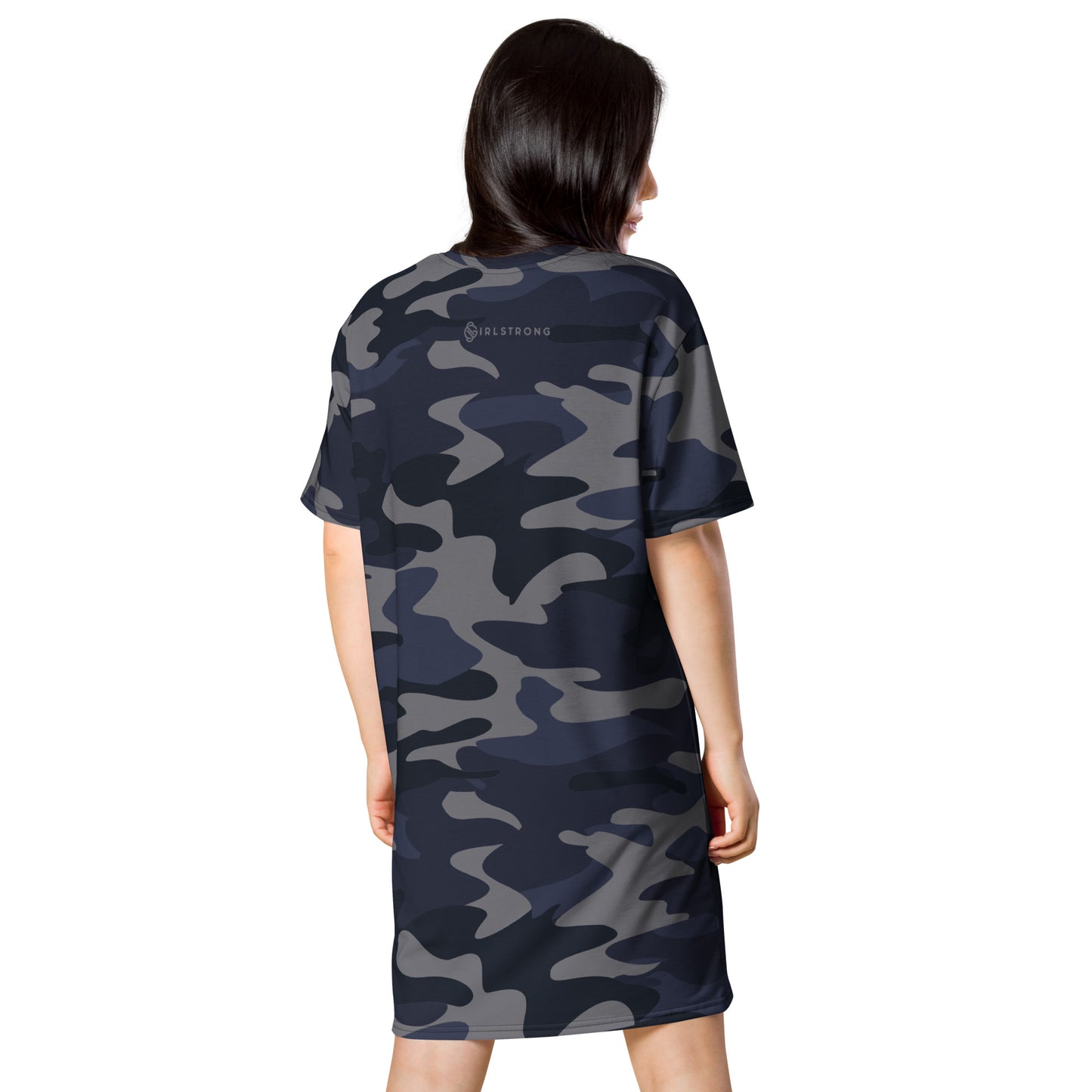GIRLSTRONG SPORT T-SHIRT DRESS NAVY CAMO
