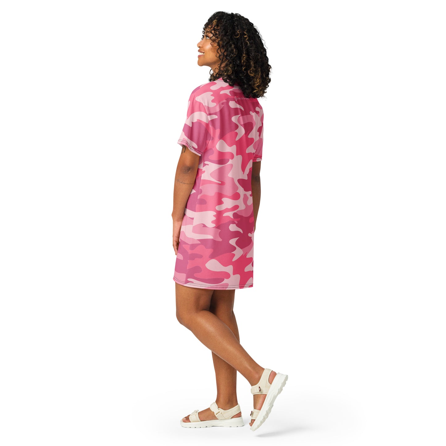 GIRLSTRONG SPORT T-SHIRT DRESS PINK CAMO