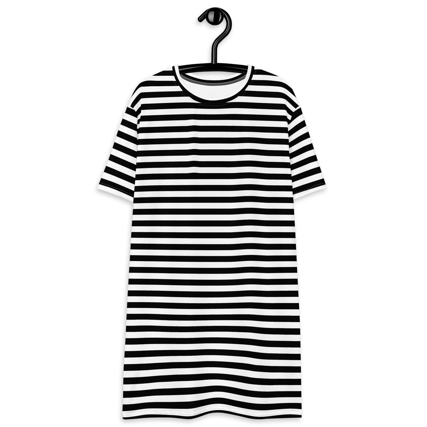 GIRLSTRONG SPORT T-SHIRT DRESS BLACK & WHITE STRIPES