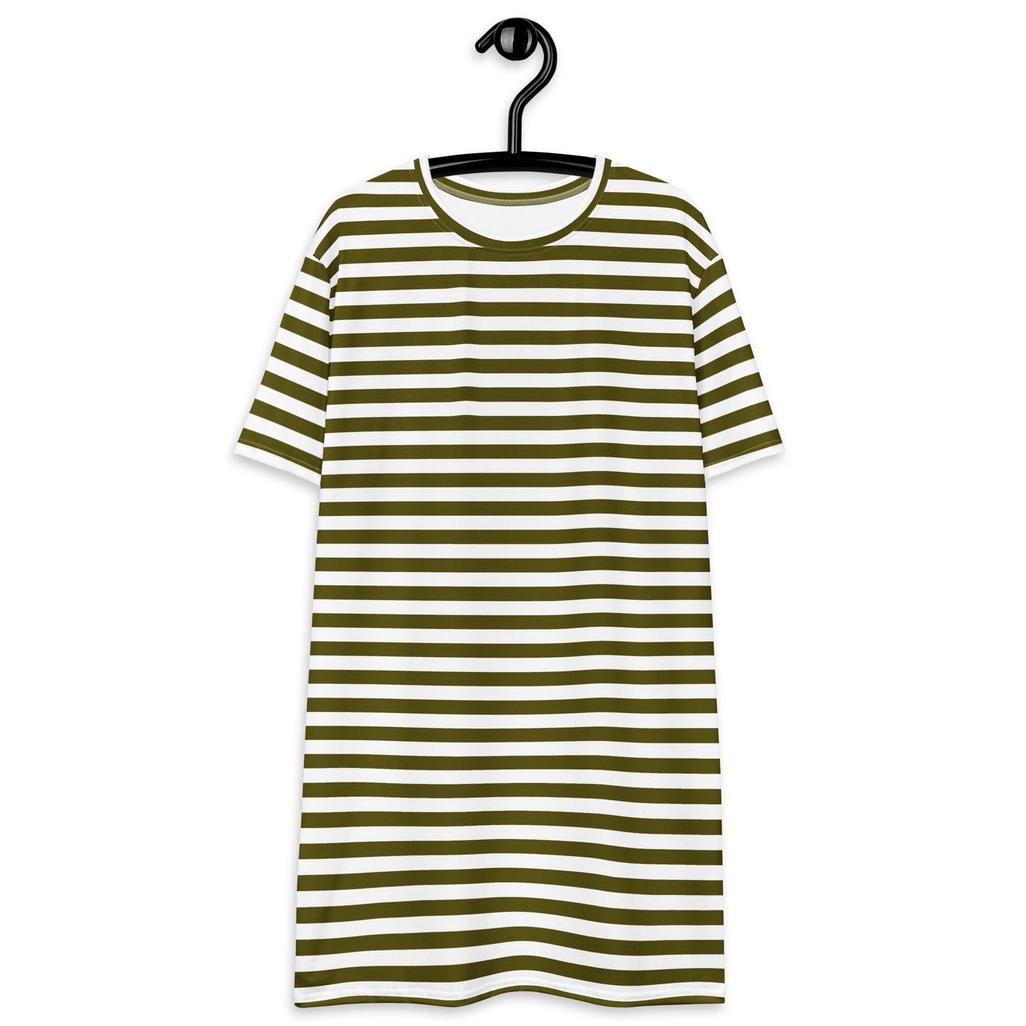 GIRLSTRONG SPORT T-SHIRT DRESS WHITE GREEN STRIPES