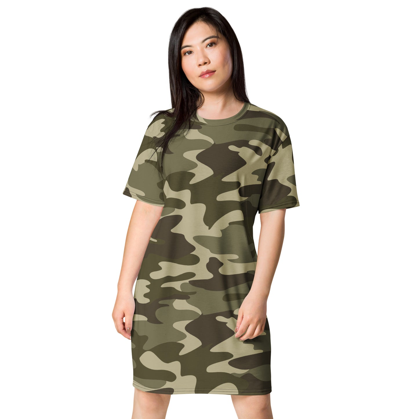 GIRLSTRONG SPORT T-SHIRT DRESS GREEN CAMO