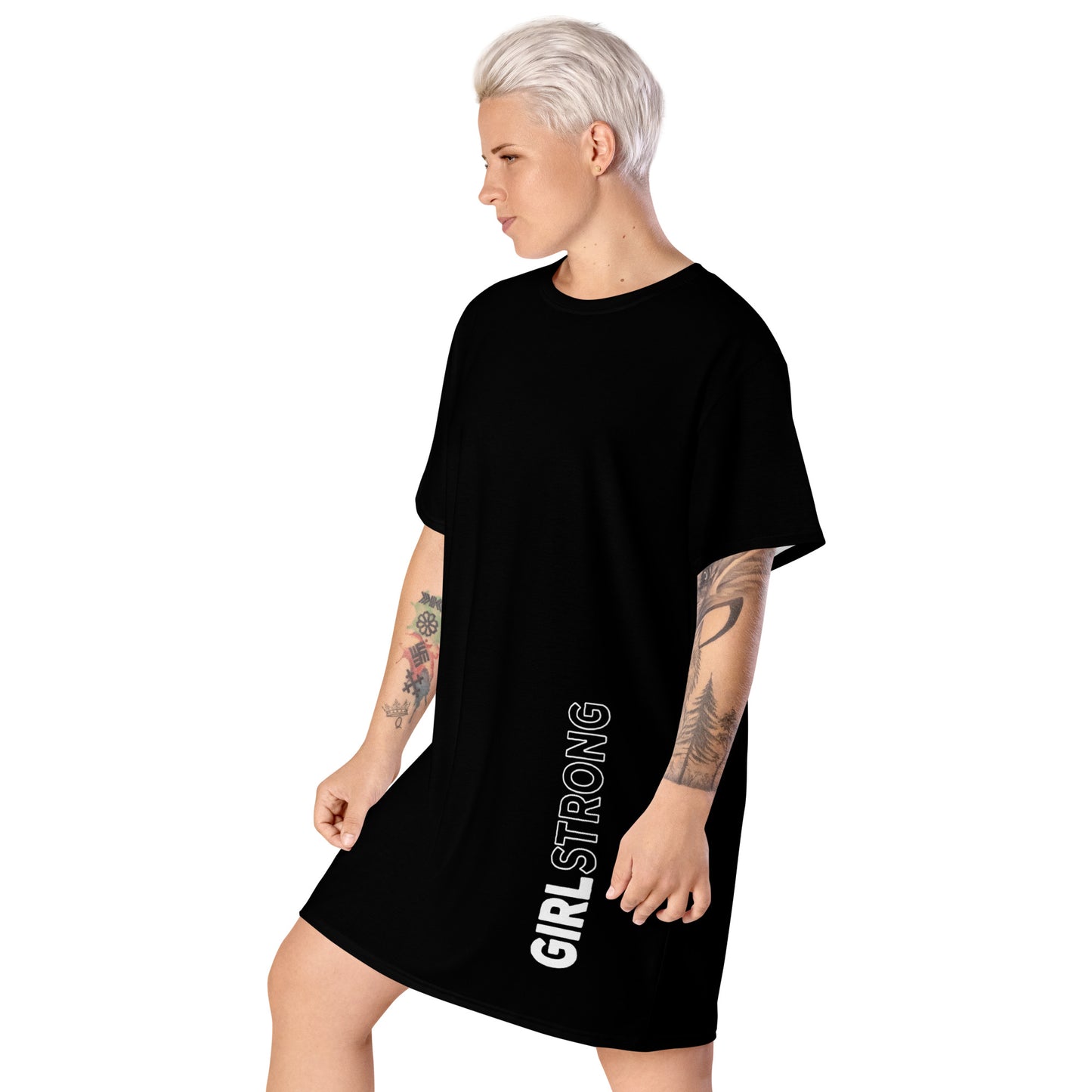 GIRLSTRONG SPORT T-SHIRT DRESS BLACK GIRLSTRONG