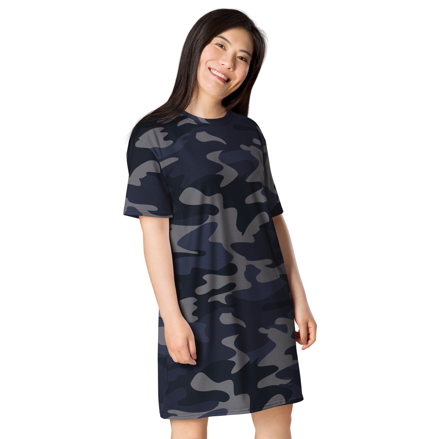GIRLSTRONG SPORT T-SHIRT DRESS NAVY CAMO