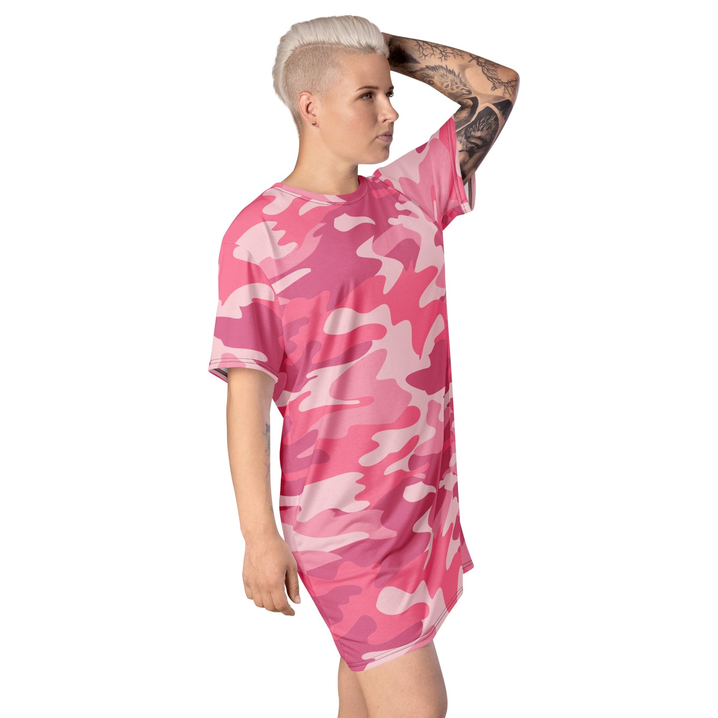 GIRLSTRONG SPORT T-SHIRT DRESS PINK CAMO