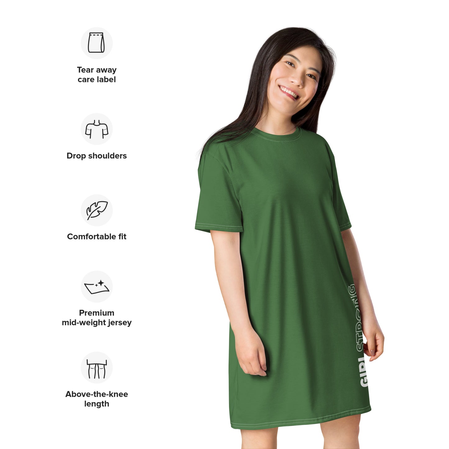 GIRLSTRONG SPORT T-SHIRT DRESS FERN GIRLSTRONG