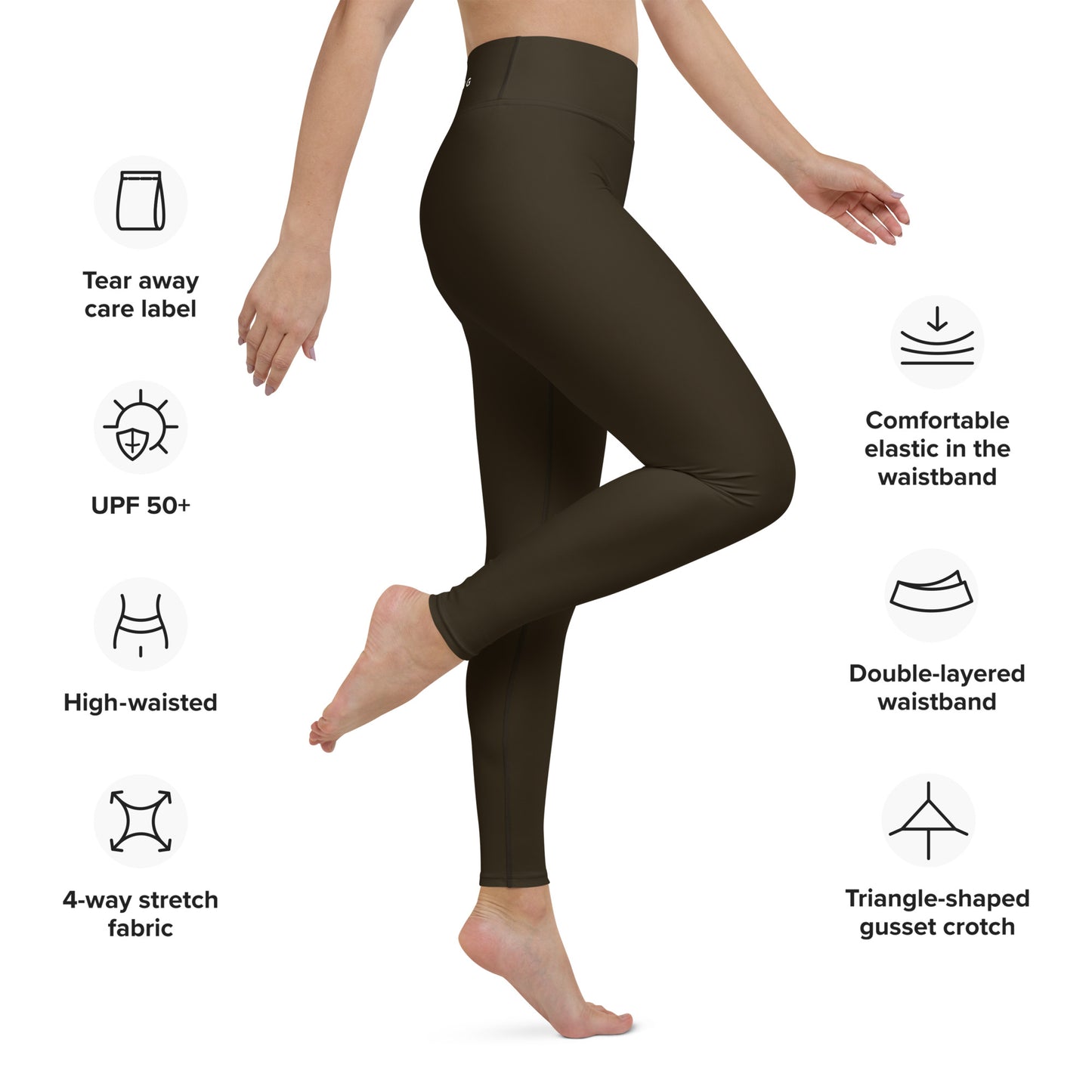 ELEVATED ESSENTIALS, BOOTY BOOSTING HIGH WAISTBAND LEGGING ESPRESSO