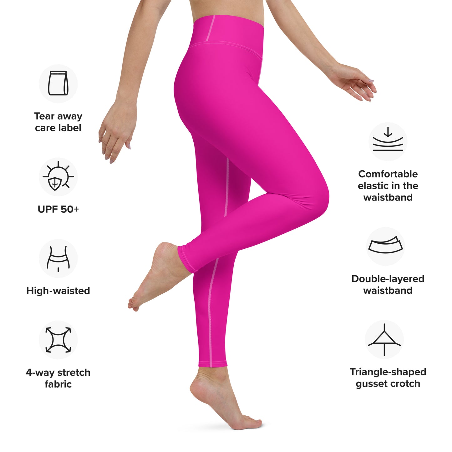 ELEVATED ESSENTIALS, BOOTY BOOSTING HIGH WAISTBAND LEGGING POWER PINK