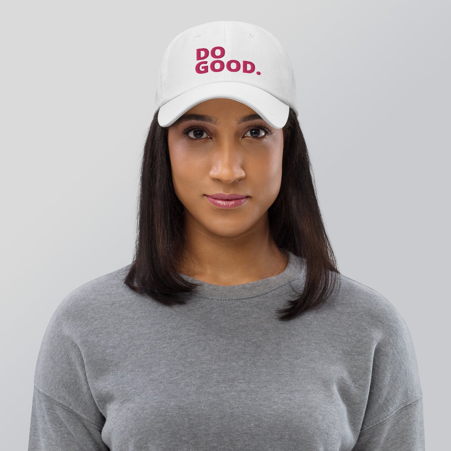 ELEVATED BASICS, WHITE BASEBALL CAP DO GOOD.