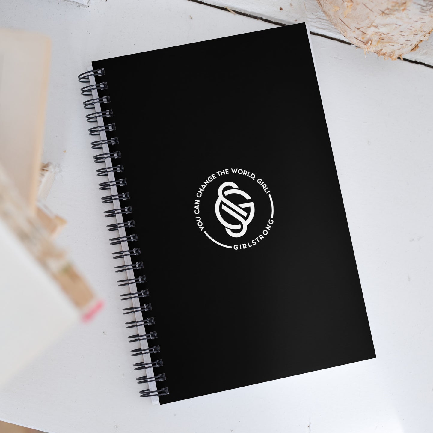 GIRLSTRONG Journal Spiral notebook black cover
