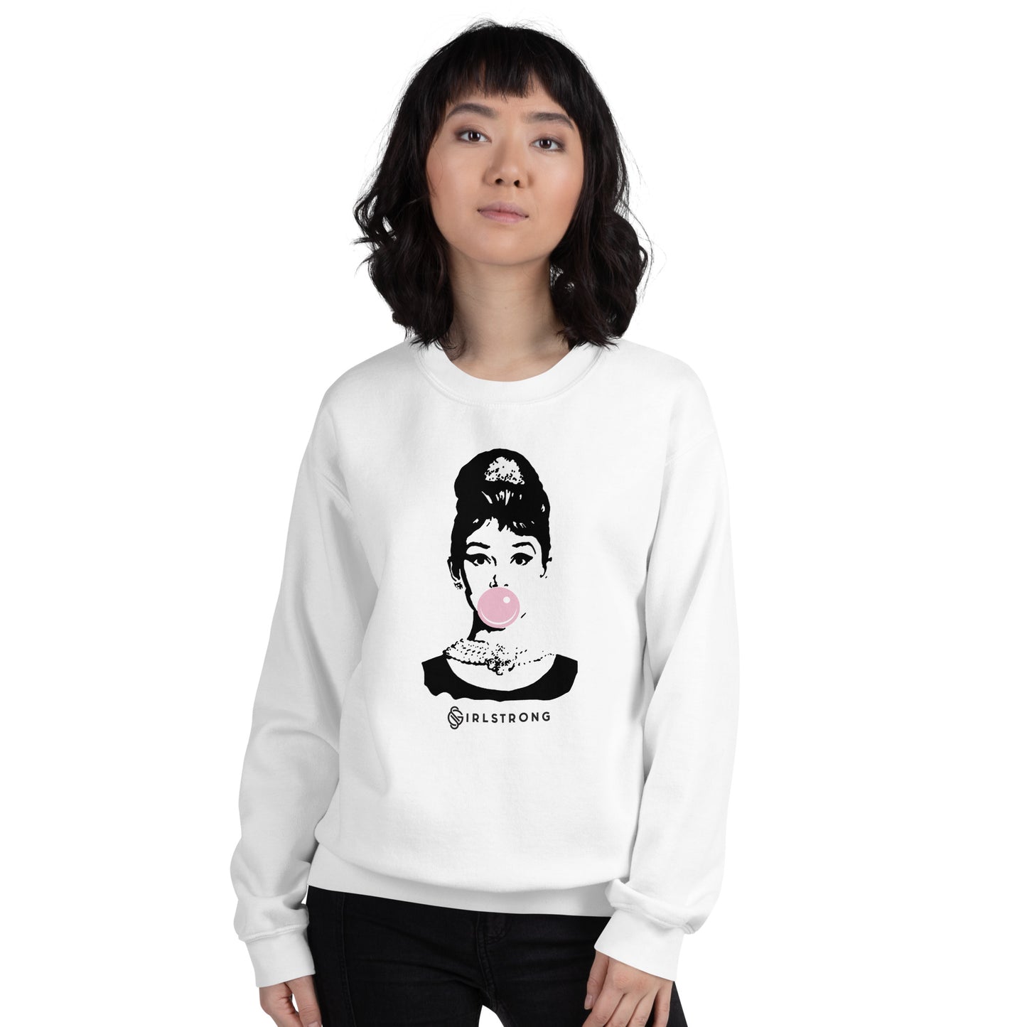 THE ESSENTIAL UNISEX SWEATSHIRT WHITE AUDREY HEPBURN