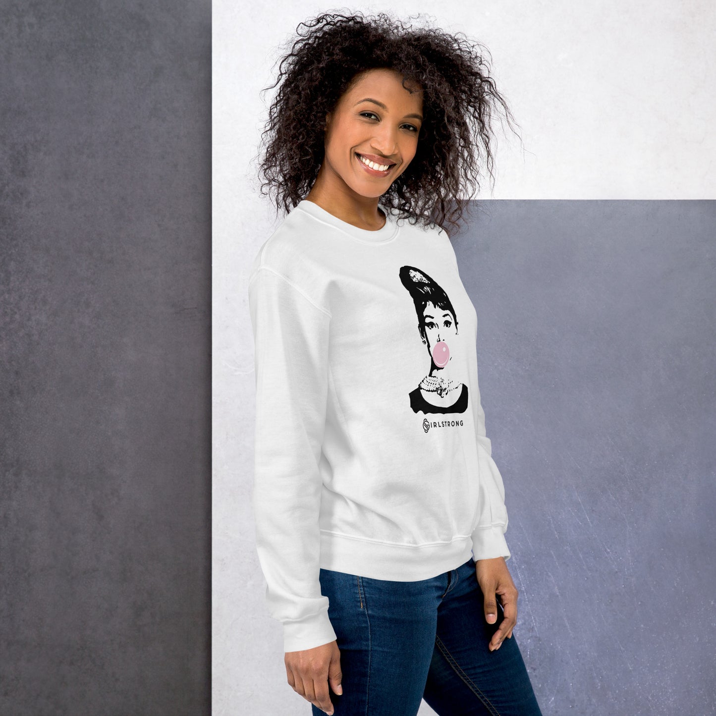 THE ESSENTIAL UNISEX SWEATSHIRT WHITE AUDREY HEPBURN