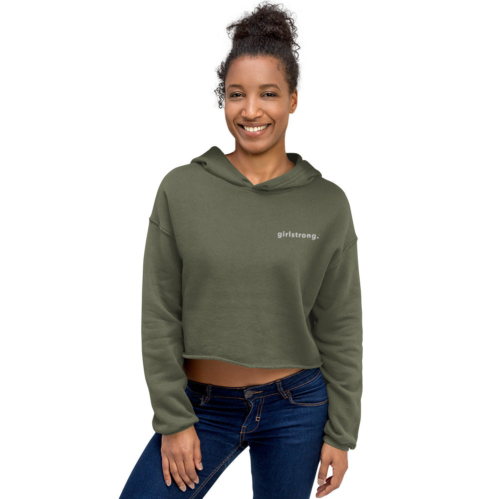 EVERYDAY GIRLSTRONG FLEECE CROPPED HOODIE - GIRLSTRONG MILITARY GREEN
