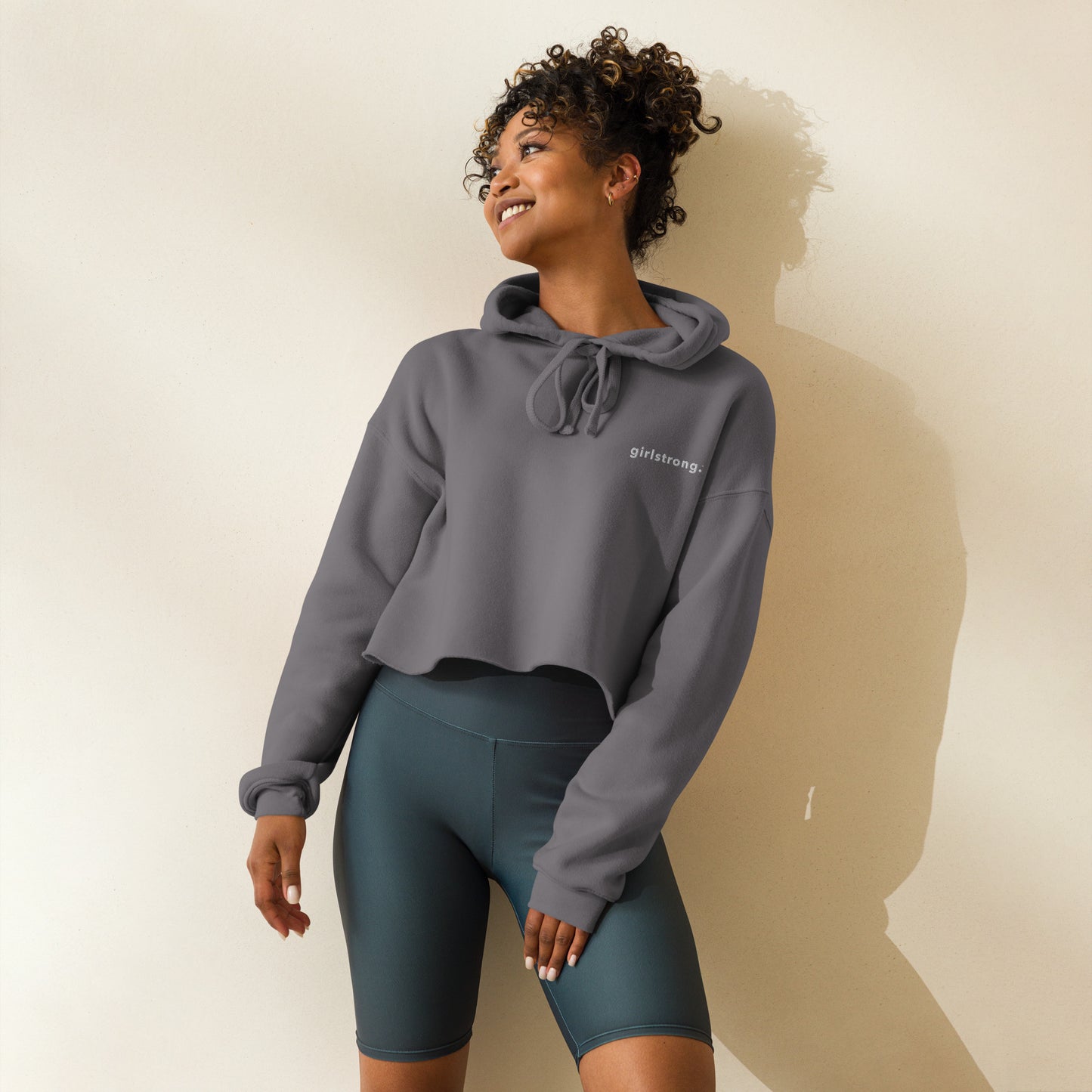 EVERYDAY GIRLSTRONG FLEECE CROPPED HOODIE - GIRLSTRONG STORM