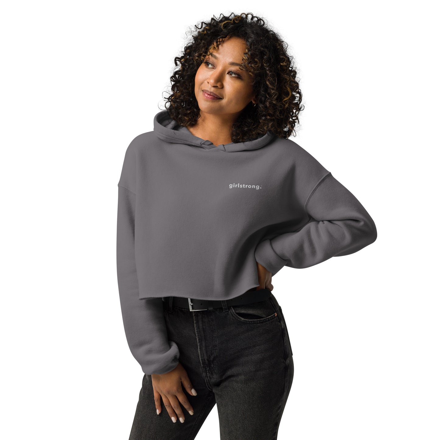 EVERYDAY GIRLSTRONG FLEECE CROPPED HOODIE - GIRLSTRONG STORM