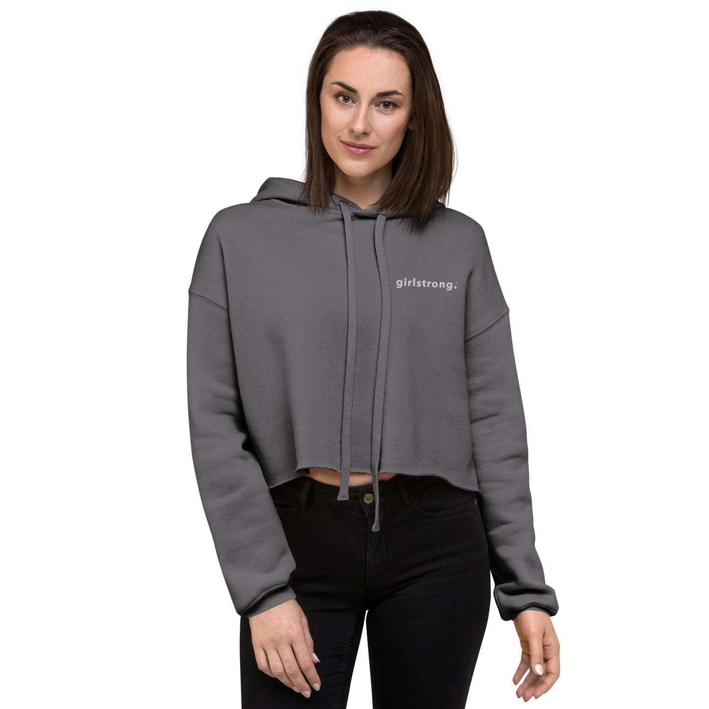 EVERYDAY GIRLSTRONG FLEECE CROPPED HOODIE - GIRLSTRONG STORM