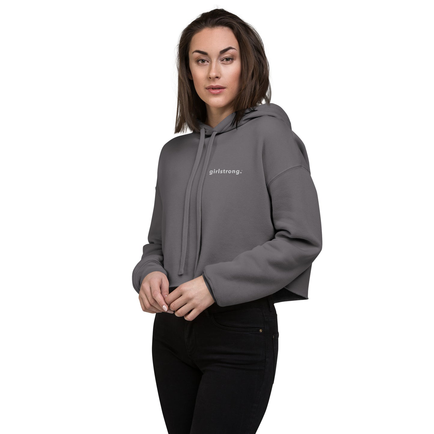 EVERYDAY GIRLSTRONG FLEECE CROPPED HOODIE - GIRLSTRONG STORM