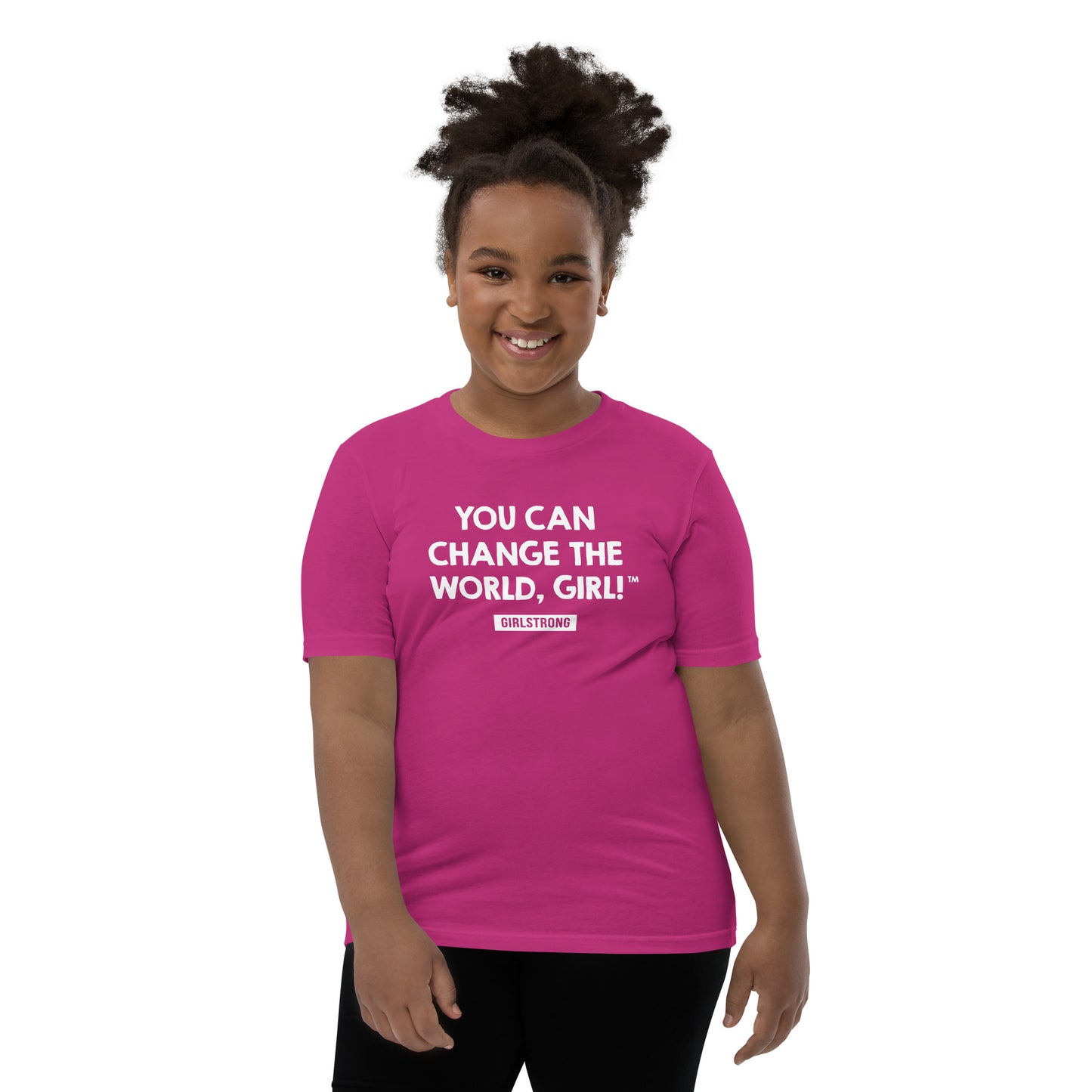 PRINCESS EMPOWERMENT TEE - YOU CAN CHANGE THE WORLD, GIRL! GIRLSTRONG BERRY PINK