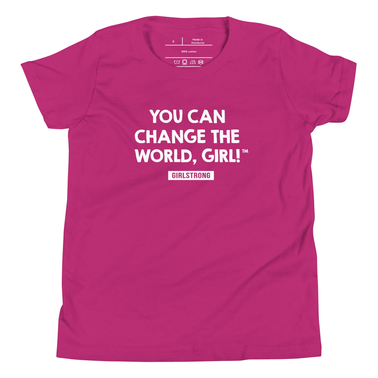 PRINCESS EMPOWERMENT TEE - YOU CAN CHANGE THE WORLD, GIRL! GIRLSTRONG BERRY PINK