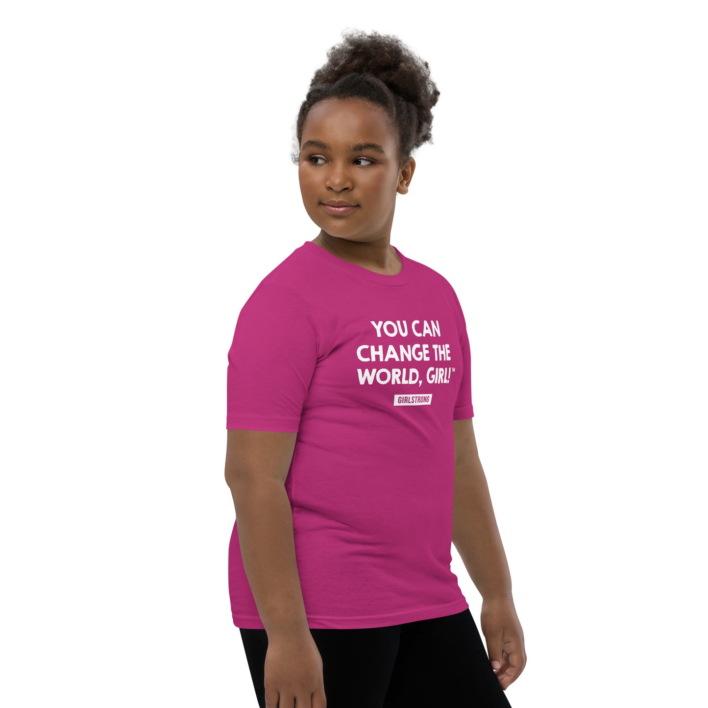 PRINCESS EMPOWERMENT TEE - YOU CAN CHANGE THE WORLD, GIRL! GIRLSTRONG BERRY PINK