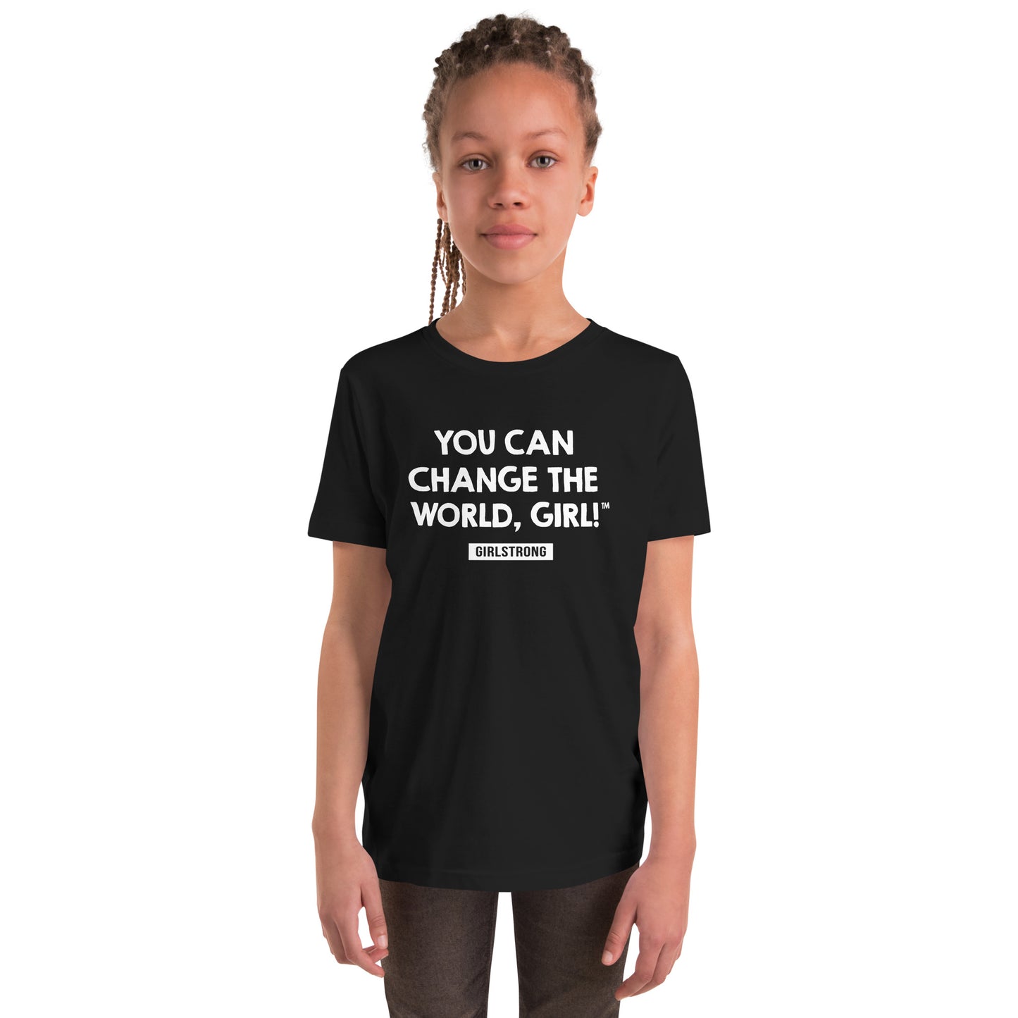 FAVORITE PRINCESS BLACK TEE - YOU CAN CHANGE THE WORLD, GIRL! GIRLSTRONG