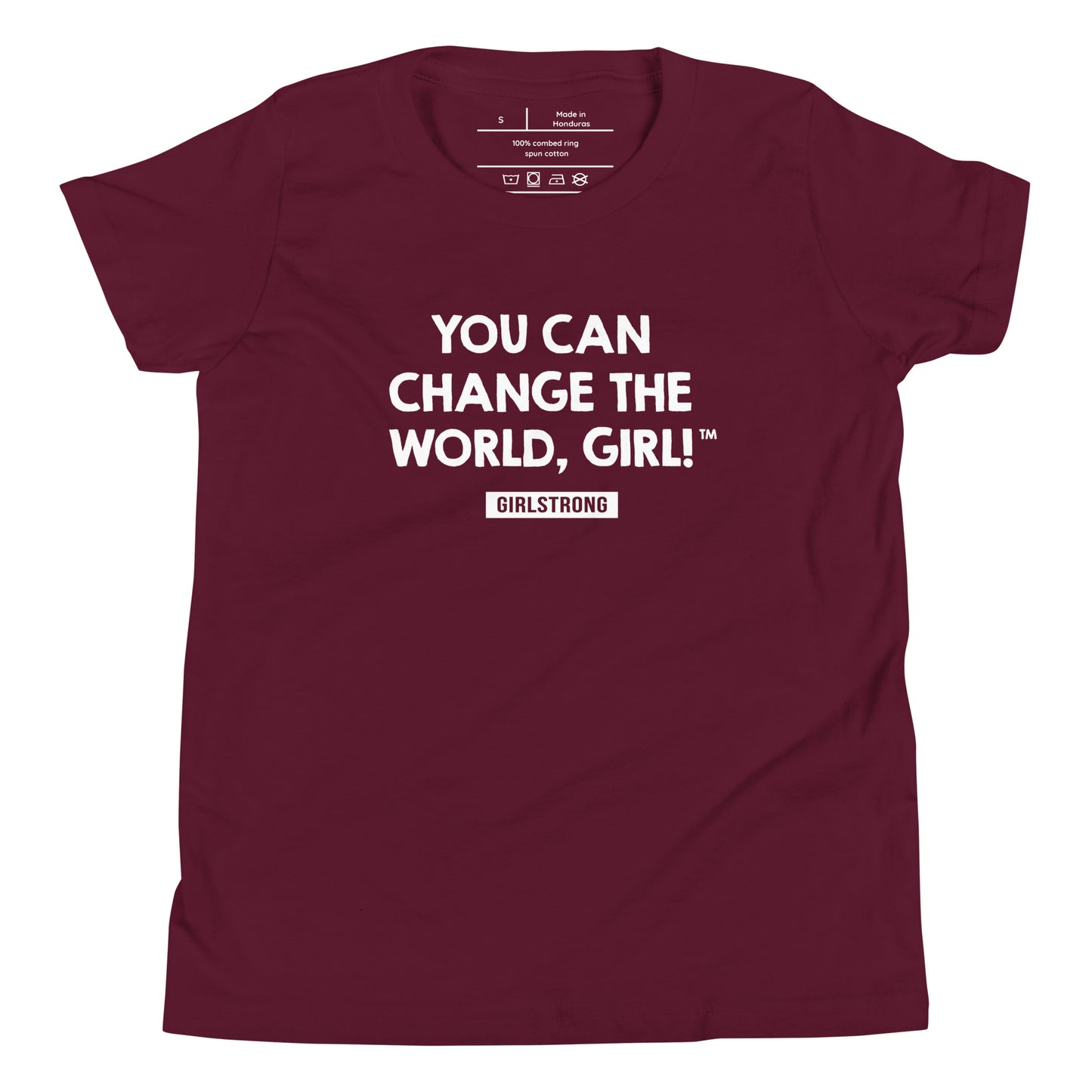 FAVORITE PRINCESS MAROON TEE - YOU CAN CHANGE THE WORLD, GIRL! GIRLSTRONG