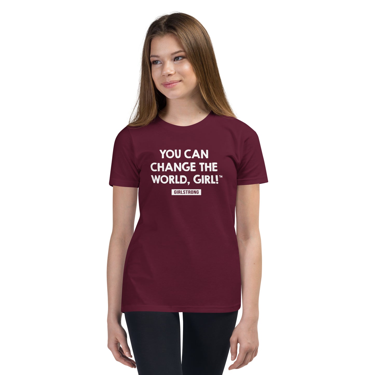 FAVORITE PRINCESS MAROON TEE - YOU CAN CHANGE THE WORLD, GIRL! GIRLSTRONG