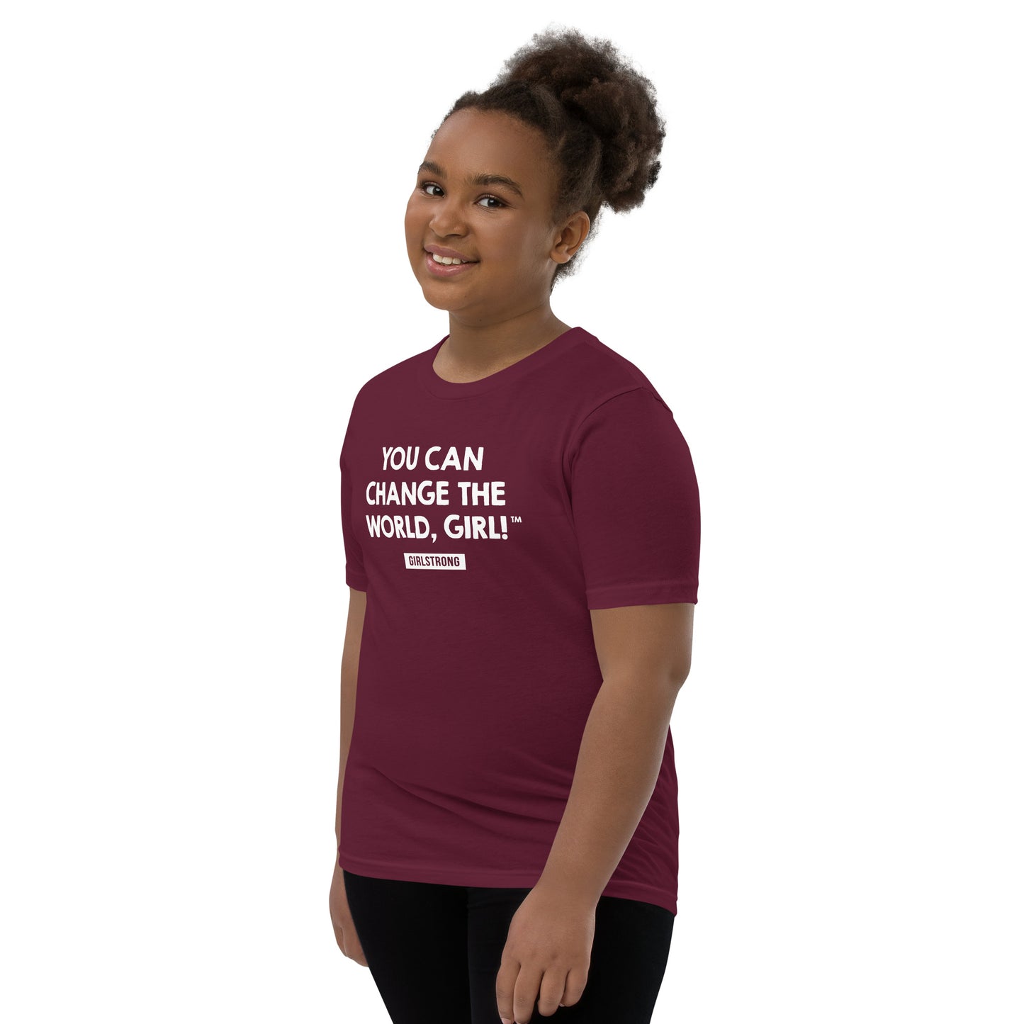 PRINCESS EMPOWERMENT TEE - YOU CAN CHANGE THE WORLD, GIRL! MAROON
