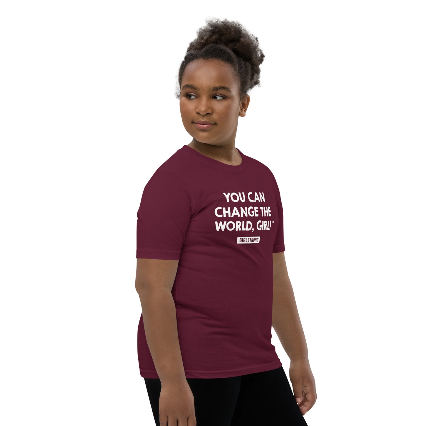 THE EMPOWER TEE - YOU CAN CHANGE THE WORLD, GIRL! MAROON