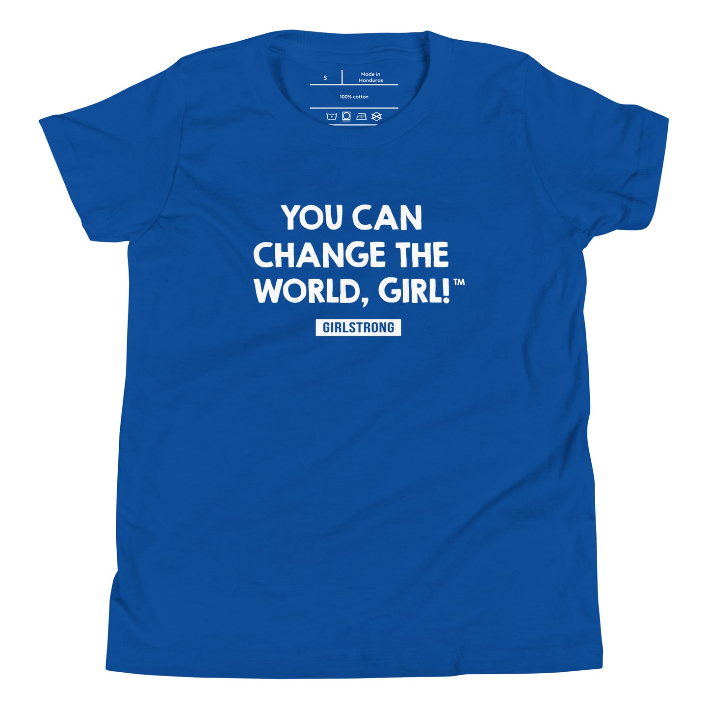 PRINCESS EMPOWERMENT TEE - YOU CAN CHANGE THE WORLD, GIRL! GIRLSTRONG ROYAL BLUE