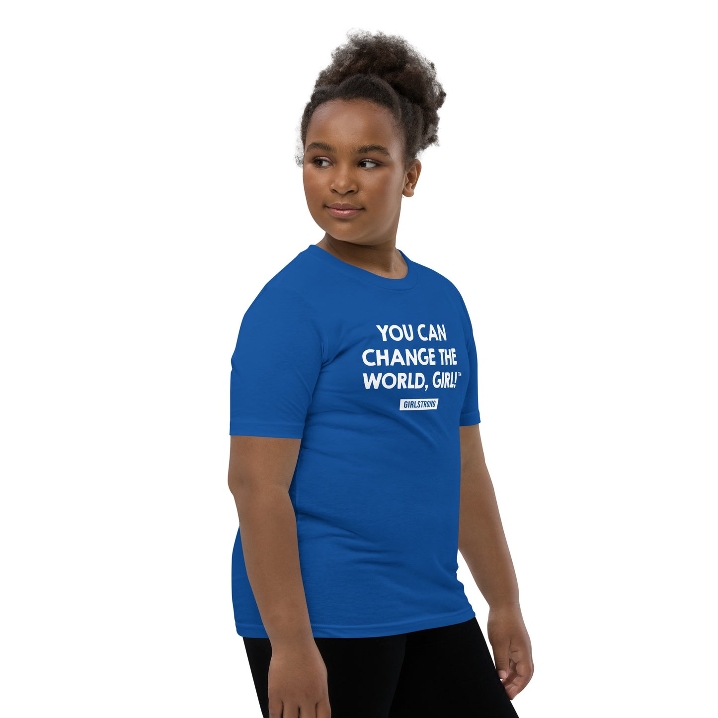PRINCESS EMPOWERMENT TEE - YOU CAN CHANGE THE WORLD, GIRL! GIRLSTRONG ROYAL BLUE