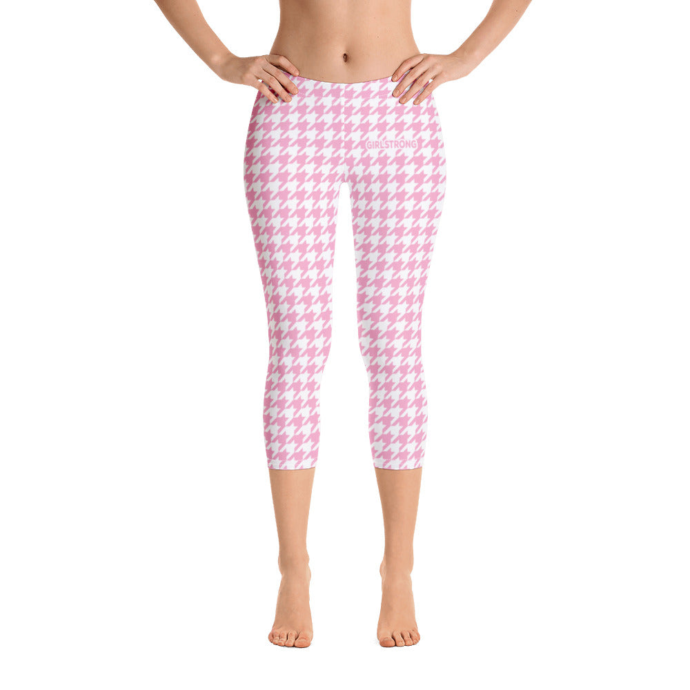 Sporty houndstooth print capri for women -girlstronginc.com