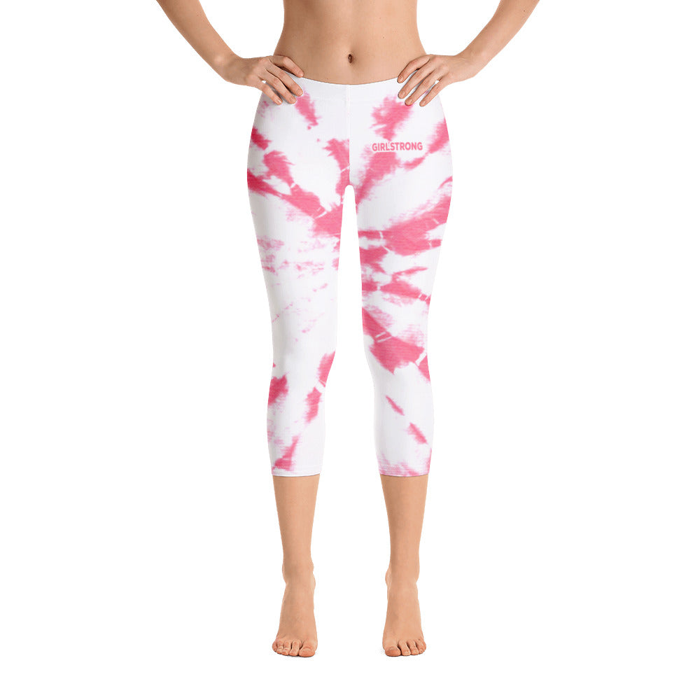 Fashionable trendy tie dye print women's capri pants in vibrant colors and stylish design-girlstronginc.com