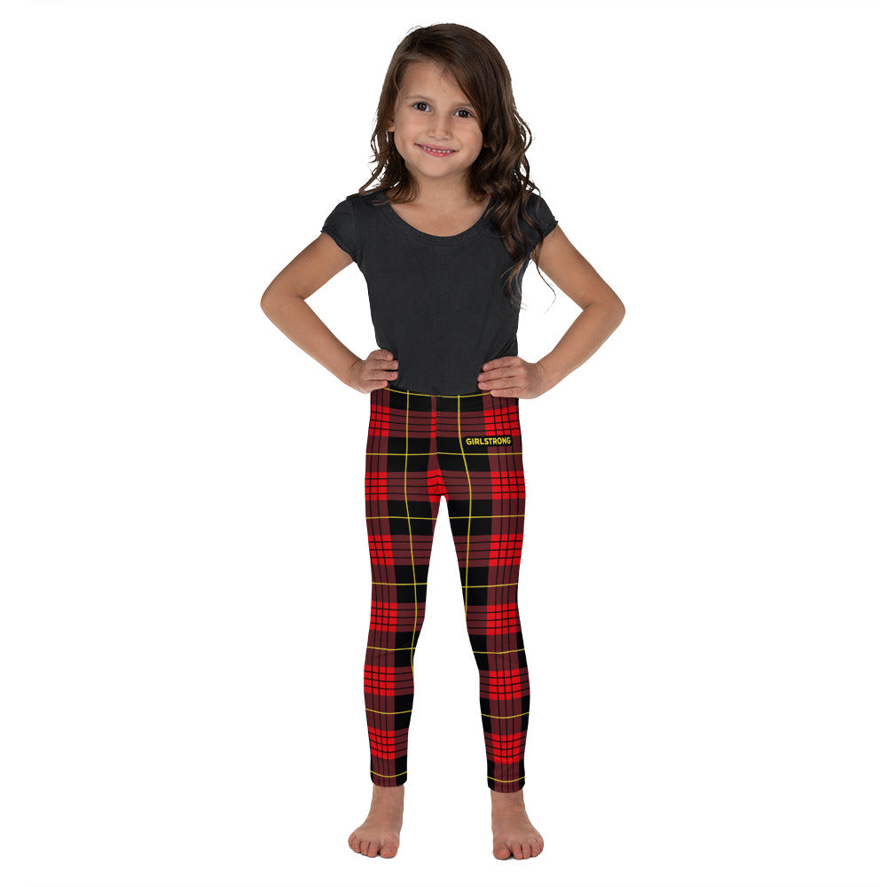 ELEVATED ESSENTIALS, THE PERFECT KID'S LEGGING VINTAGE PLAID RED AND BLACK