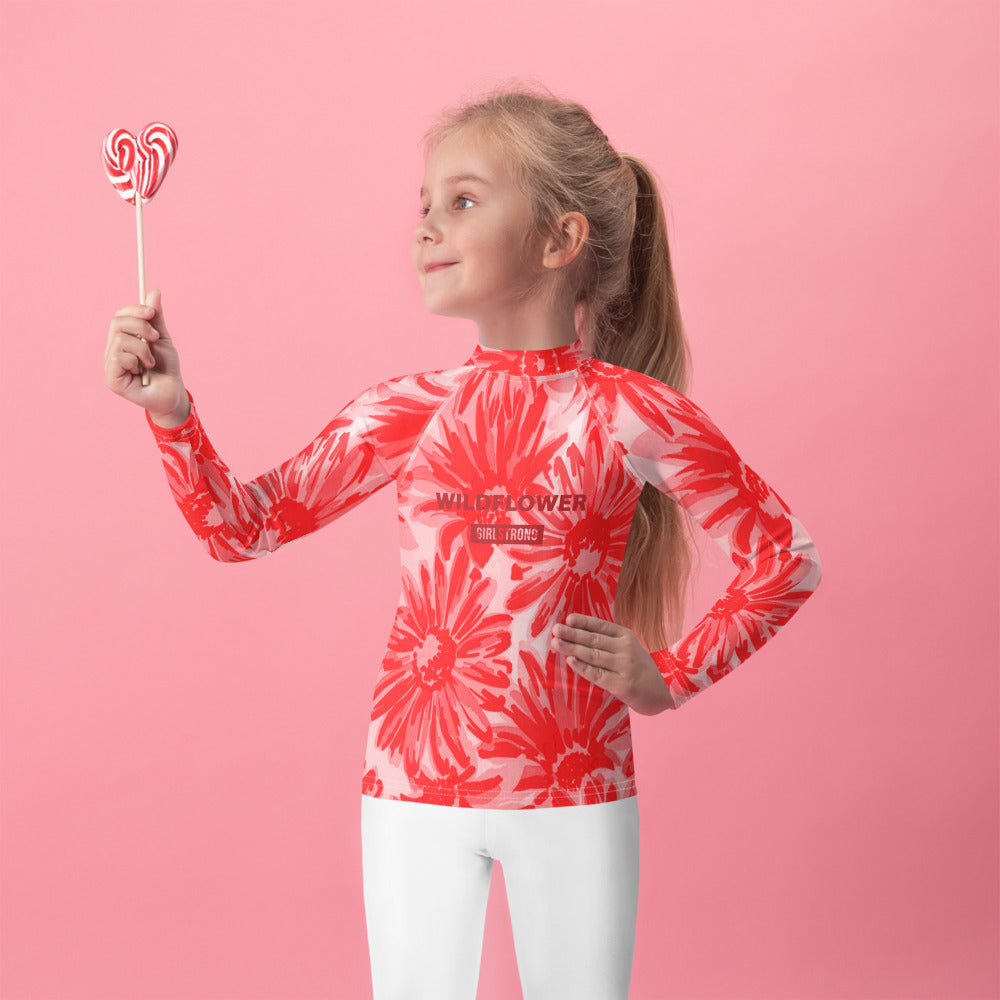 UPF 50 RASHGUARD WILDFLOWER "ROSE"