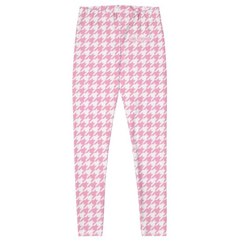 ELEVATED ESSENTIALS, SLIM AND SCULPT LEGGING PRETTY PINK HOUNDSTOOTH