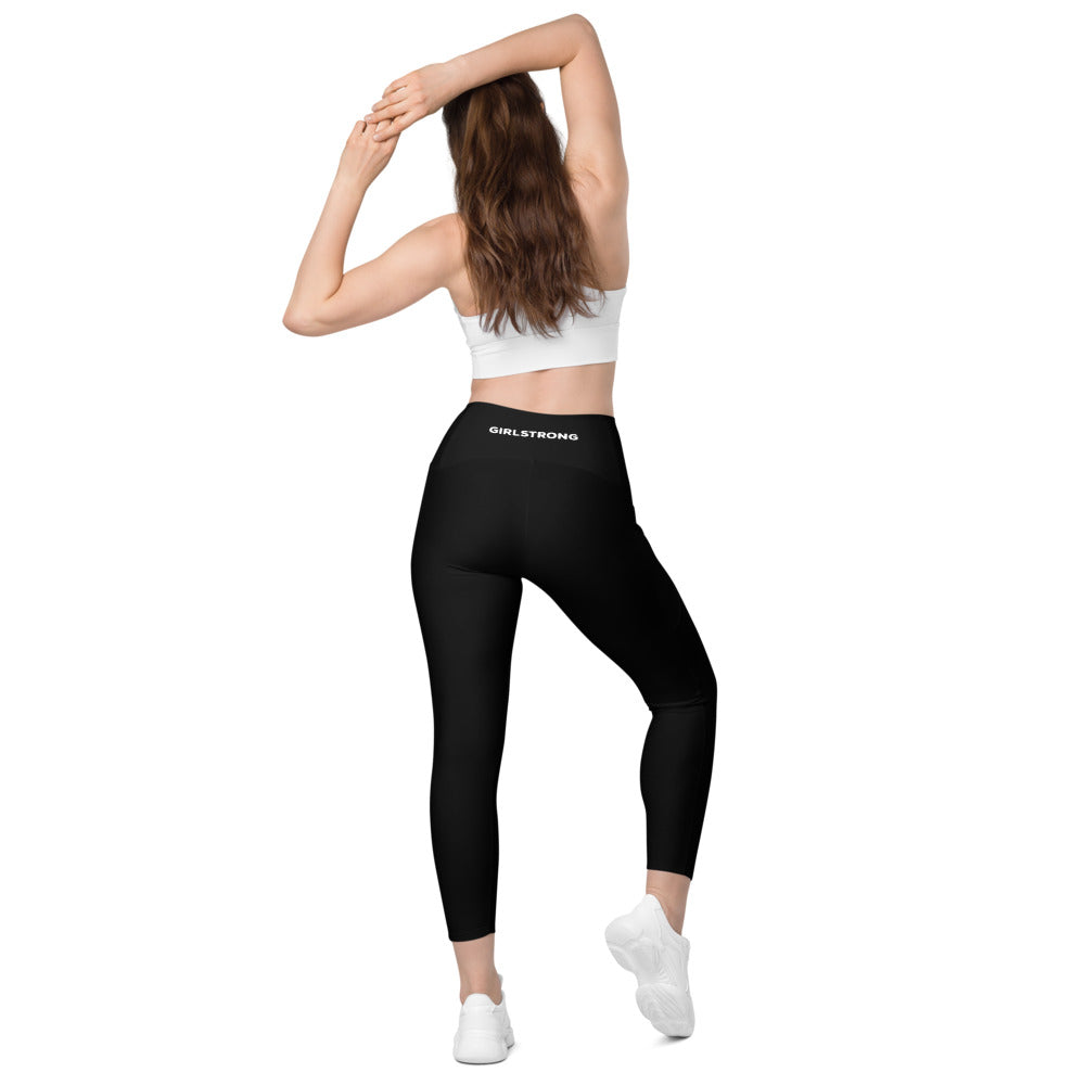 ELEVATED ESSENTIALS, THE PERFECT SIDE POCKET LEGGING JETSET BLACK GIRLSTRONG