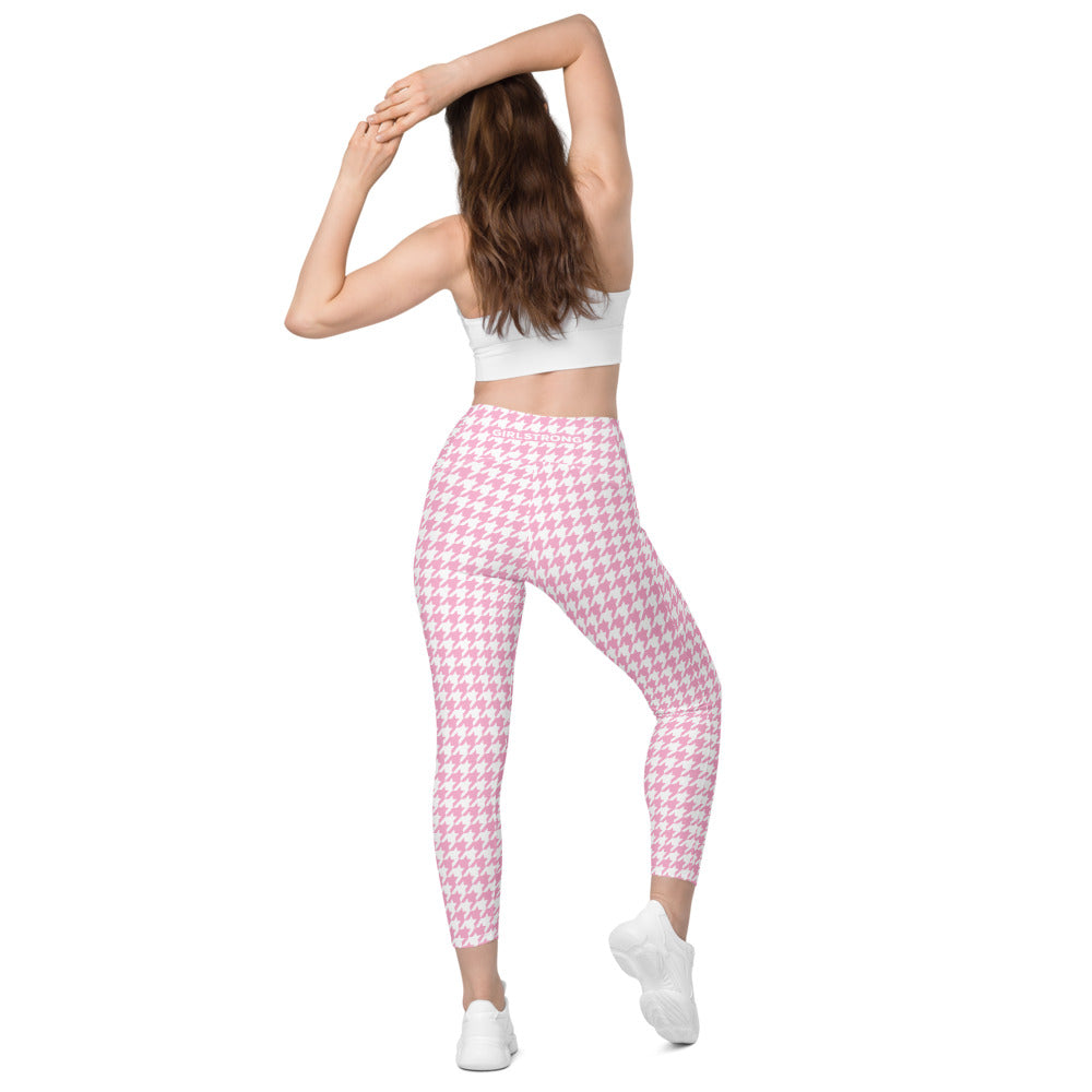 ELEVATED ESSENTIALS, THE PERFECT SIDE POCKET LEGGING PRETTY PINK HOUNDSTOOTH