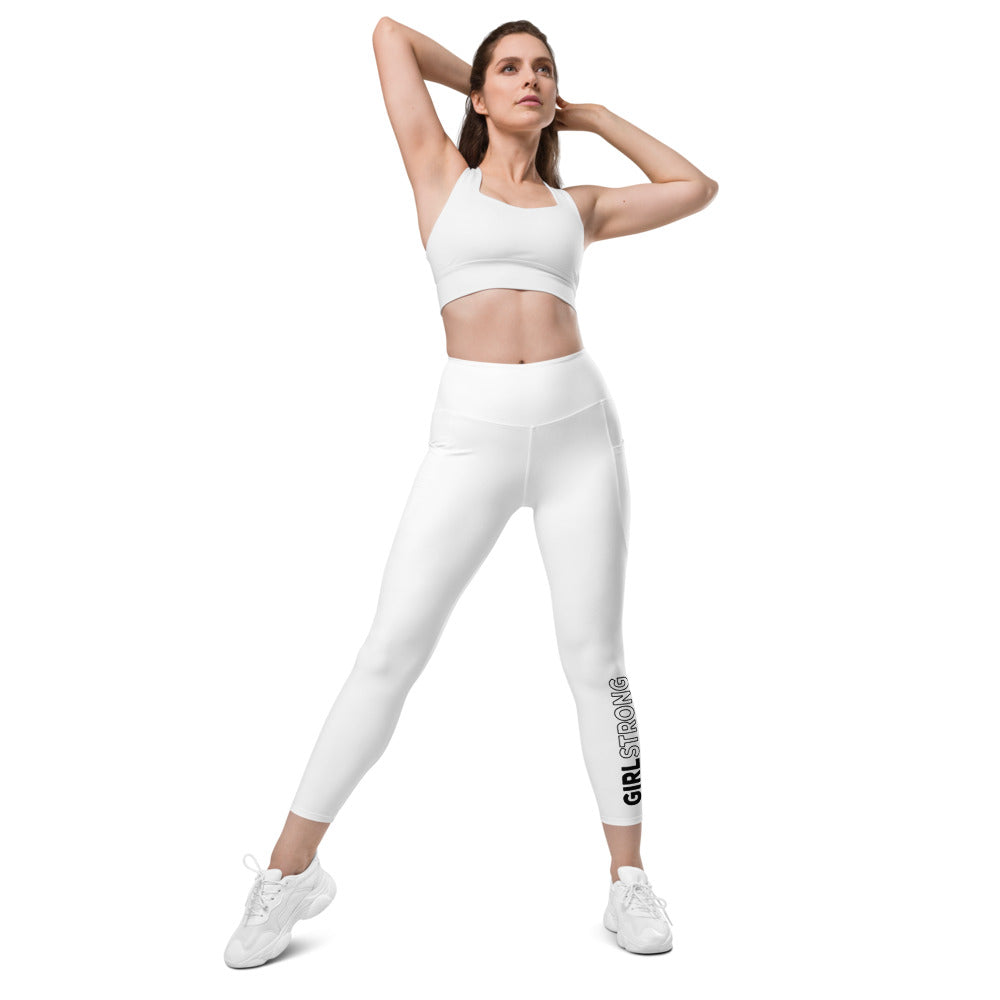 ELEVATED ESSENTIALS, THE PERFECT SIDE POCKET LEGGING POWER WHITE GIRLSTRONG