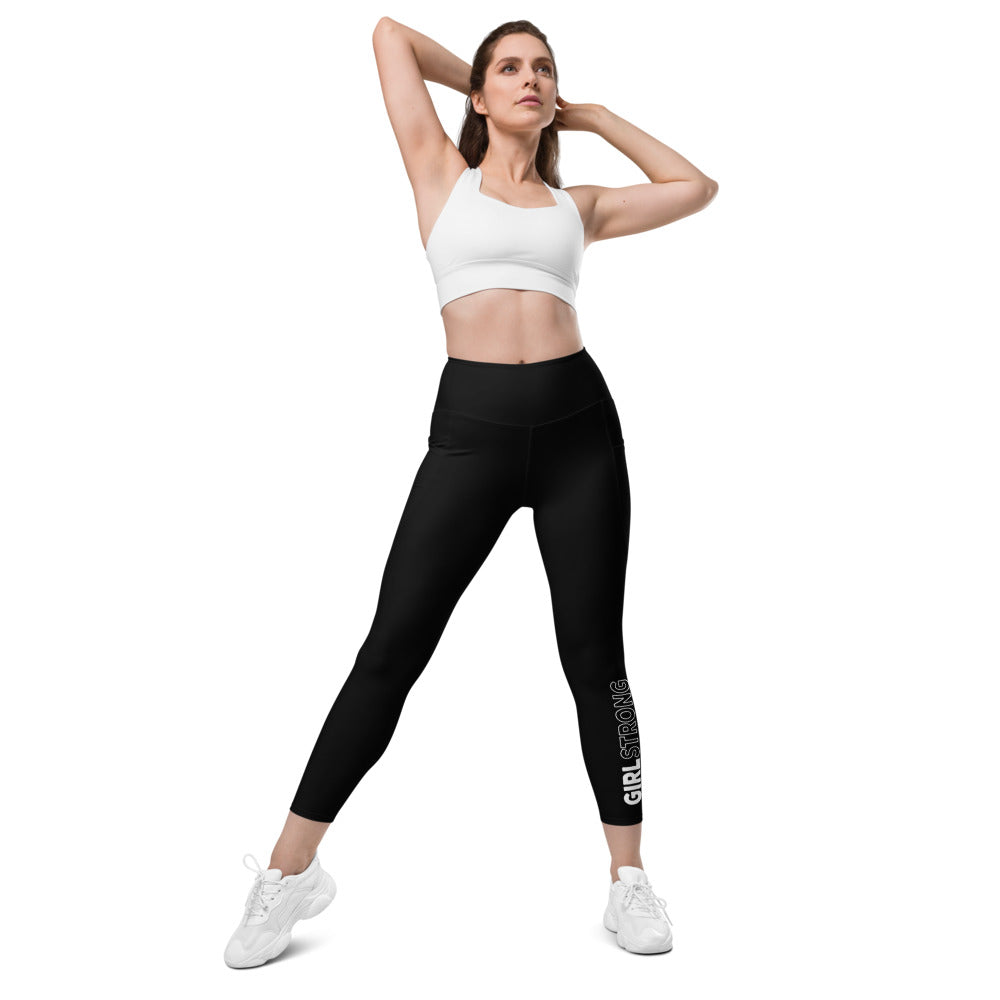 ELEVATED ESSENTIALS, THE PERFECT SIDE POCKET LEGGING JETSET BLACK GIRLSTRONG