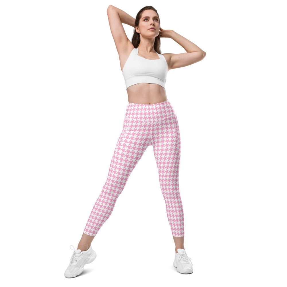 ELEVATED ESSENTIALS, THE PERFECT SIDE POCKET LEGGING PRETTY PINK HOUNDSTOOTH
