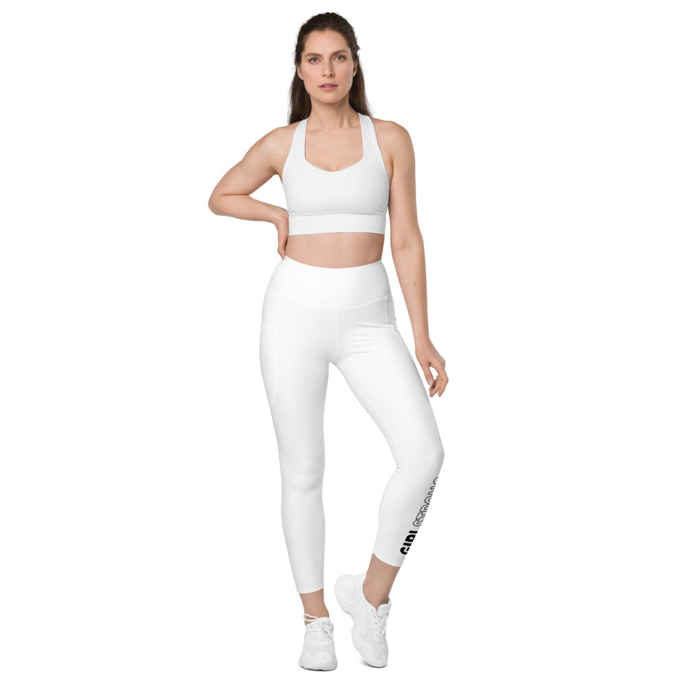 ELEVATED ESSENTIALS, THE PERFECT SIDE POCKET LEGGING POWER WHITE GIRLSTRONG