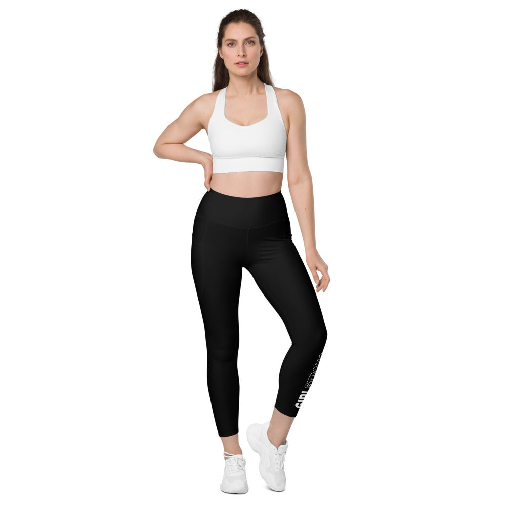 ELEVATED ESSENTIALS, THE PERFECT SIDE POCKET LEGGING JETSET BLACK GIRLSTRONG
