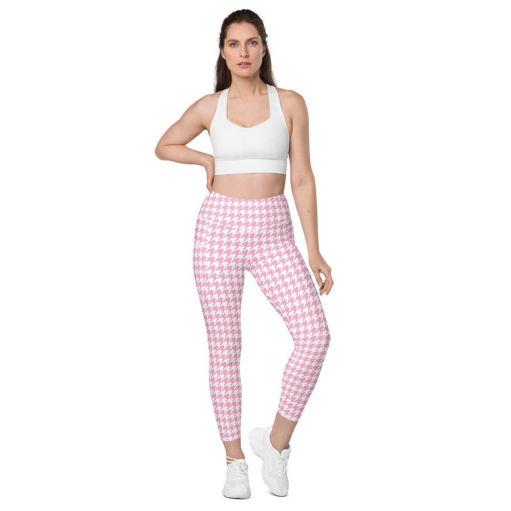 ELEVATED ESSENTIALS, THE PERFECT SIDE POCKET LEGGING PRETTY PINK HOUNDSTOOTH