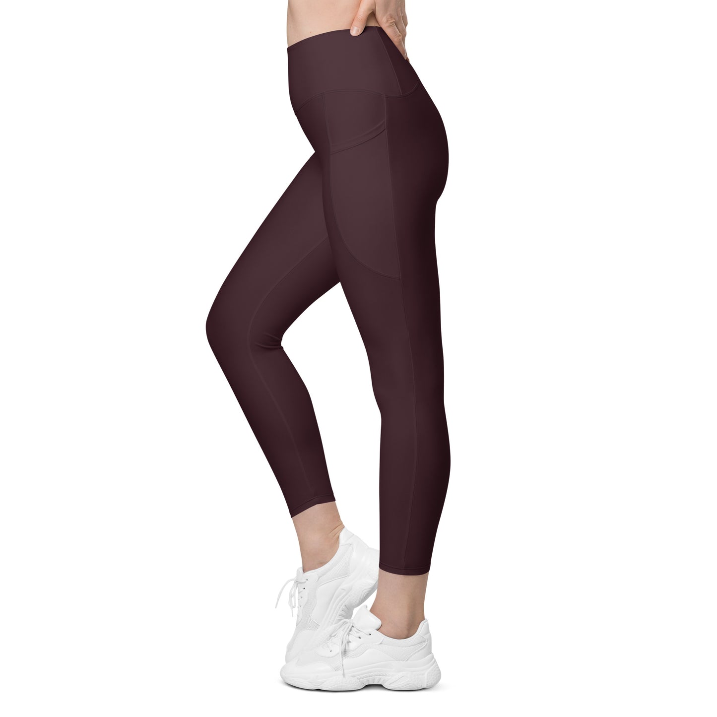 ELEVATED ESSENTIALS, THE PERFECT SIDE POCKET LEGGING GARNET