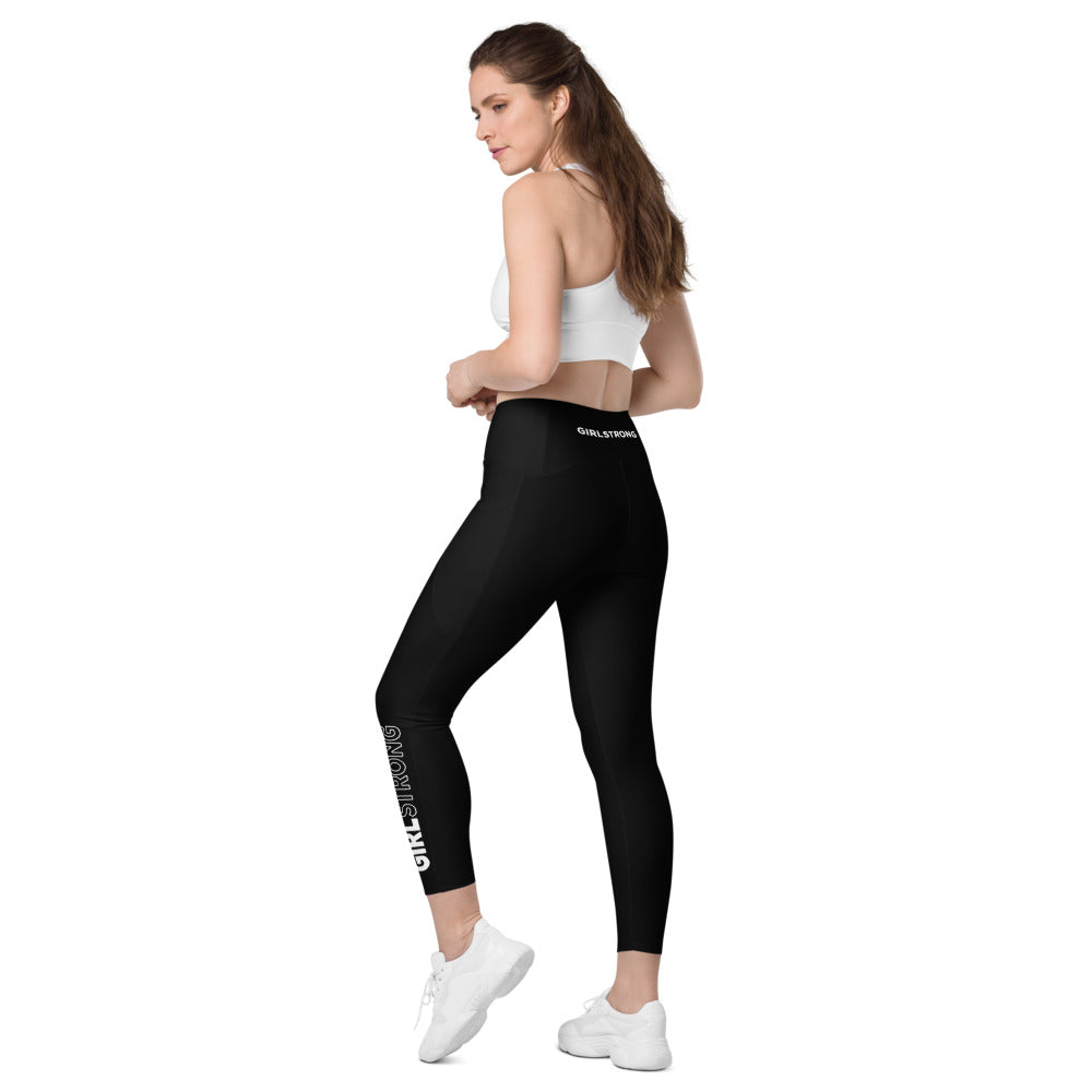 ELEVATED ESSENTIALS, THE PERFECT SIDE POCKET LEGGING JETSET BLACK GIRLSTRONG