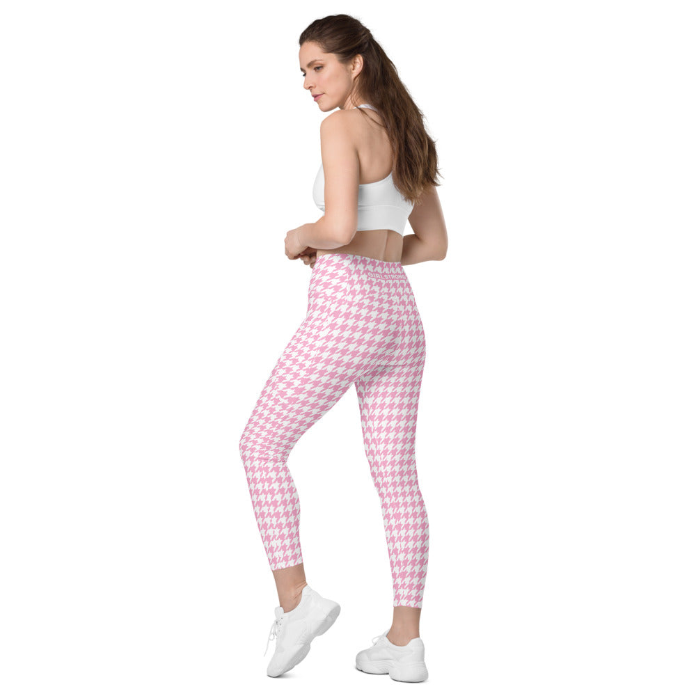 ELEVATED ESSENTIALS, THE PERFECT SIDE POCKET LEGGING PRETTY PINK HOUNDSTOOTH