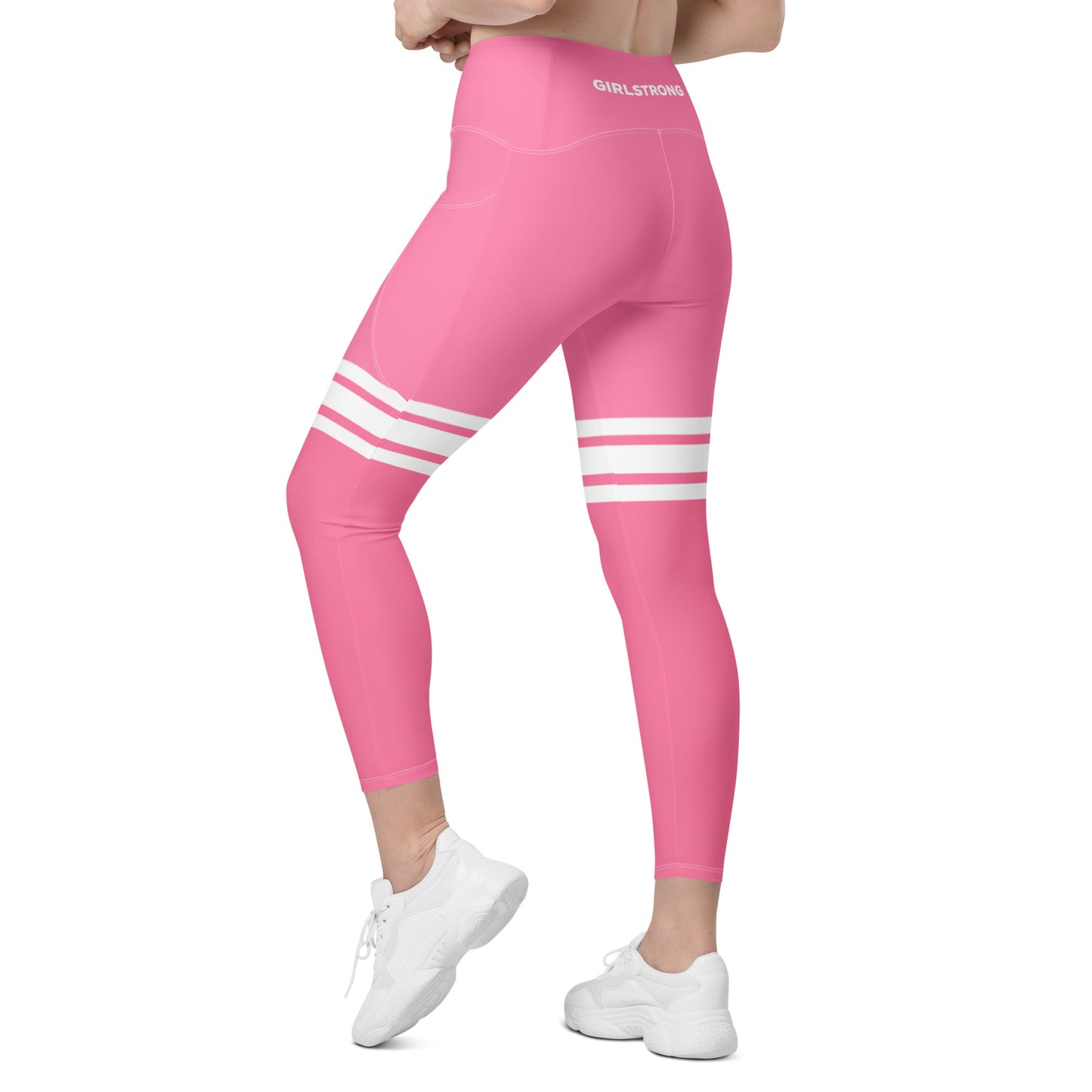 ELEVATED ESSENTIALS, THE PERFECT SIDE POCKET LEGGING THIGH HIGH HOT PINK